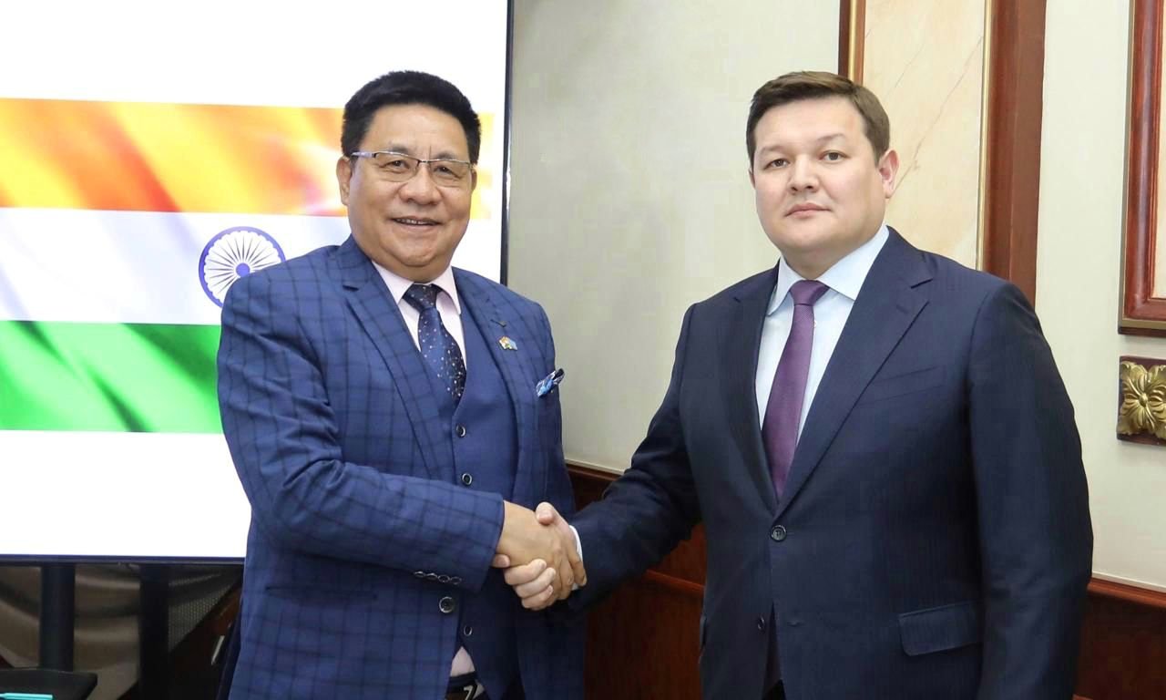 Meeting of Ambassador Y.K. Sailas Thangal with the Acting Mayor of Mangystau Region Mr. Askhat Oralov in Akatu on April 03, 2026