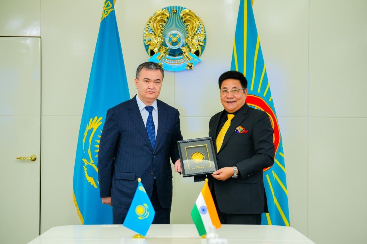 Meeting of Ambassador Y.K. Sailas Thangal with the Mayor of Astana city Mr. Zhenis Kassymbek in Astana on April 10, 2026