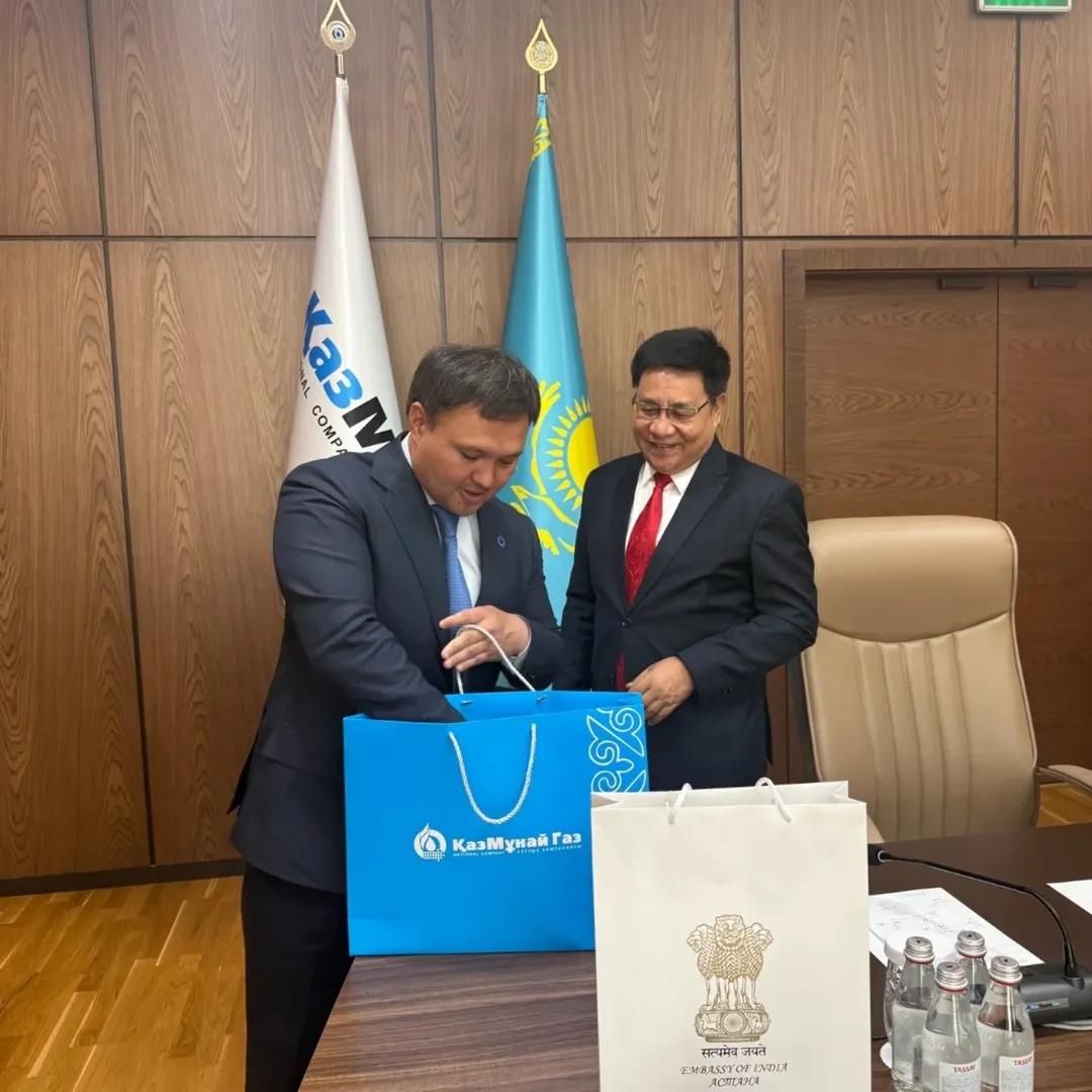 Meeting of Ambassador Y.K. Sailas Thangal with the Chairman of NC «KazMunayGas» JSC  Mr. Askhat Khassenov in Astana on May 18, 2026
