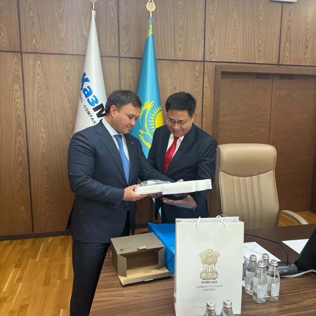 Meeting of Ambassador Y.K. Sailas Thangal with the Chairman of NC «KazMunayGas» JSC  Mr. Askhat Khassenov in Astana on May 18, 2026