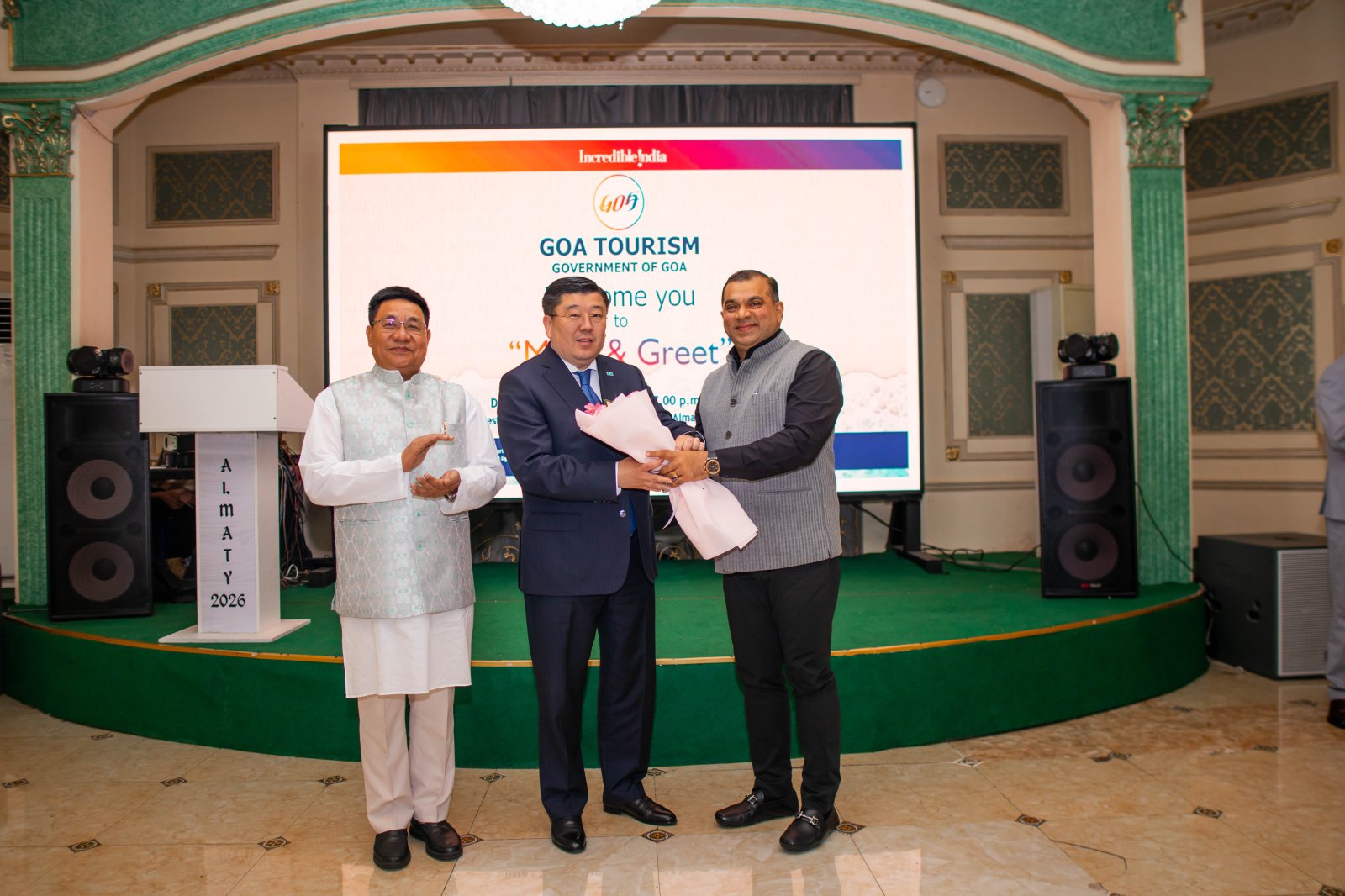 The Embassy of India in Kazakhstan  jointly organized a “Meet & Greet” event,  hosted by the Hon’ble Minister of Tourism, Government of Goa, Shri Rohan A Khaunte, as part of his visit to attend the Kazakhstan International Tourism Forum (KITF) in Almaty on 21 April 2026.