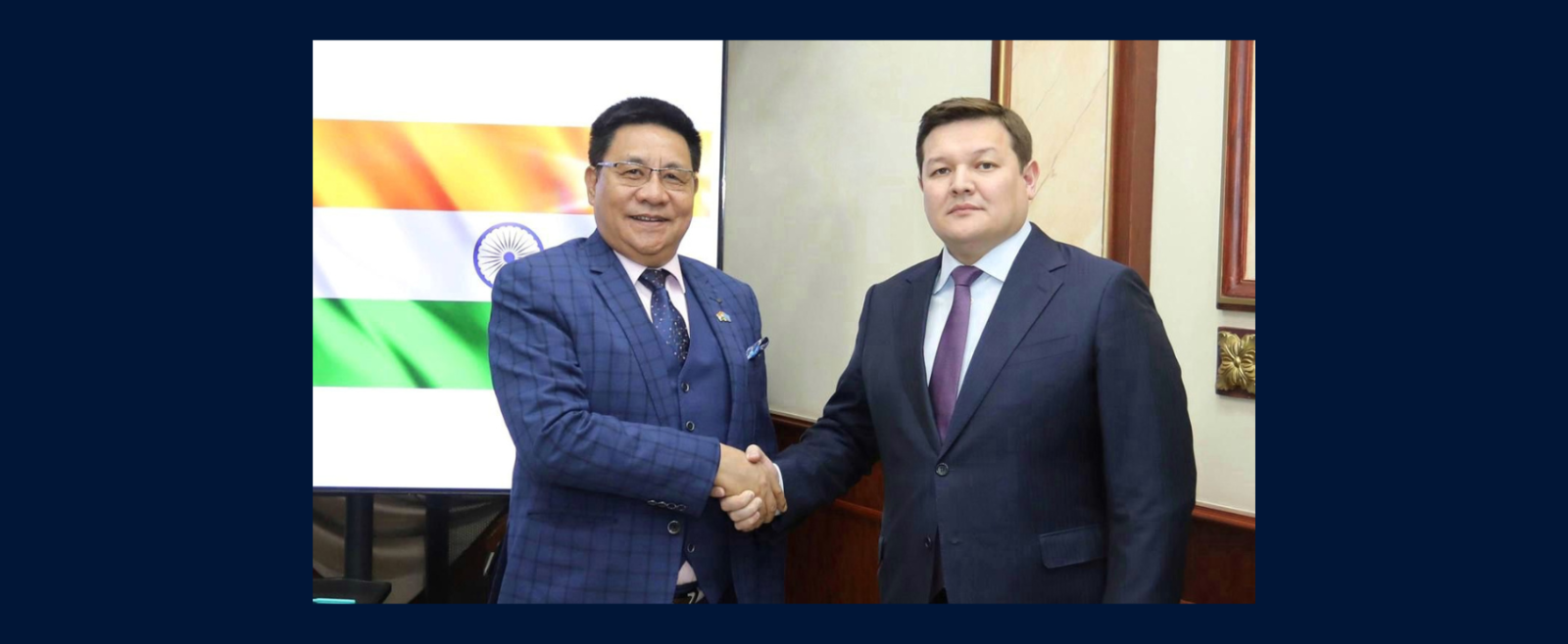 Meeting of Ambassador Y.K. Sailas Thangal with the Acting Mayor of Mangystau Region Mr. Askhat Oralov in Akatu on April 03, 2026