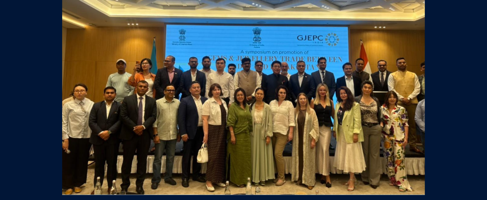The Embassy of India in Kazakhstan in association with GJEPC successfully organised the India Kazakhstan Gem & Jewellery B2B Symposium in Almaty on 18 July 2026, bringing together leading stakeholders for enhanced business collaboration in the Gems & Jewellery sector.