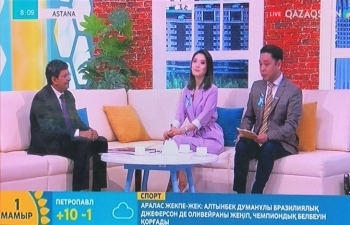 Ambassador Attends the Live Programme "Tansholpan" on the National TV Channel "Qazaqstan"  