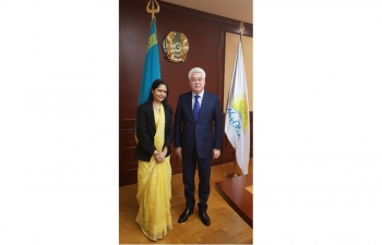 Ambassador Ms. Shubhdarshini Tripathi, Ambassador of the Republic of India met today with H.E. Mr. Atamkulov Beibut Bakirovich, Minister of Industry and Infrastructure Development of the Republic of Kazakhstan