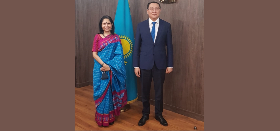 Ambassador met   Mr. Kairat Torebayev Vice Minister of Trade and Integration of the Republic of Kazakhstan.