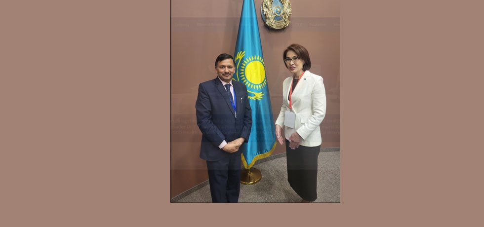 Indian delegation comprising Ms Roli Singh, Additional Secretary, Ministry of Health and Family Welfare and Ambassador Dr T.V. Nagendra Prasad held talks with Health Minister Ms Akmaral Alnazarova on the sidelines at 7th SCO Health Ministers' conference in Astana to discuss issues of mutual interest to strengthen bilateral cooperation between India and Kazakhstan.