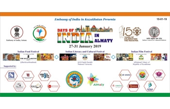 Celebration of Days of India in Almaty from 27-31 January 2019